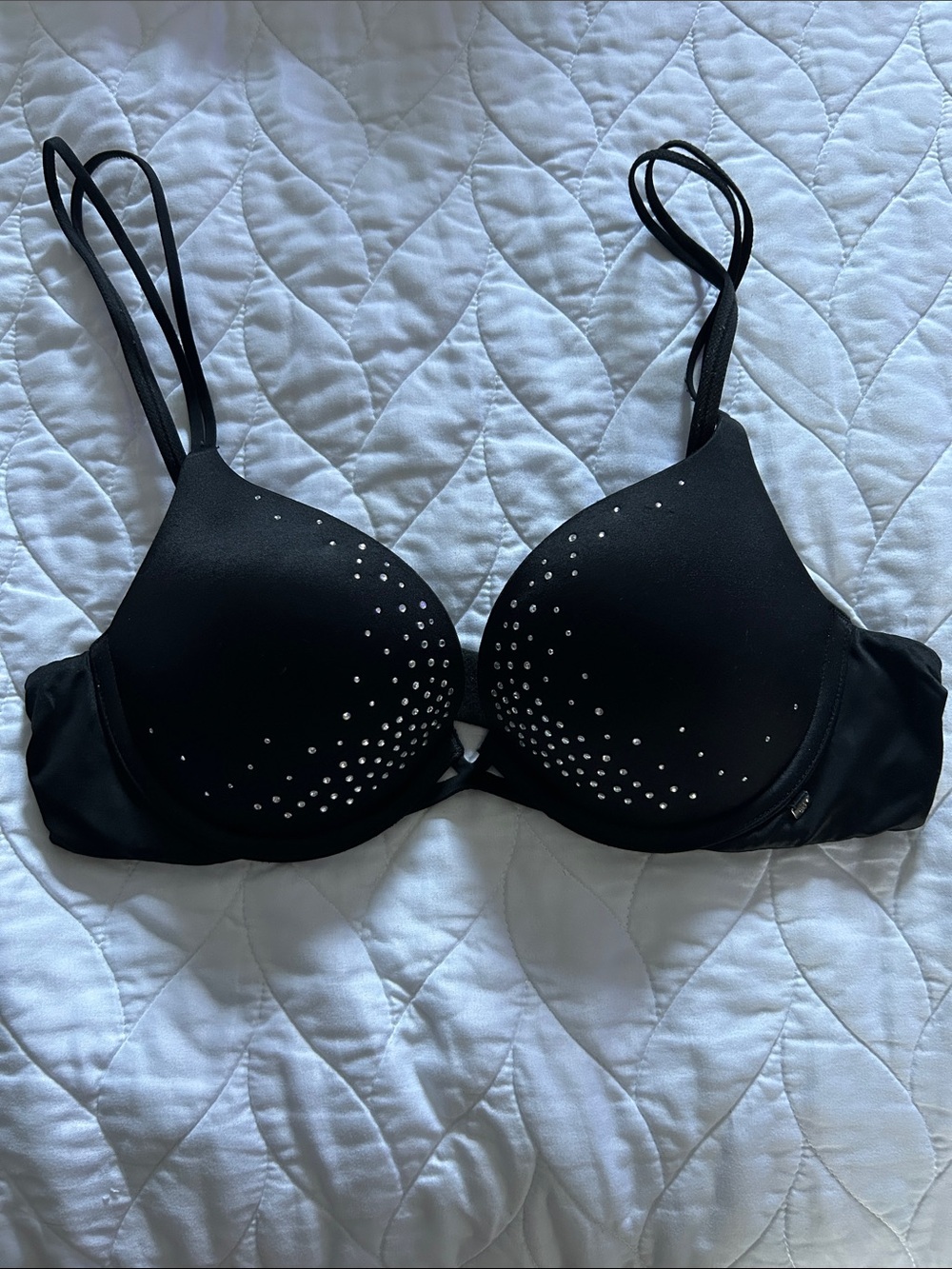 VS Black Rhinestone Very Sexy Push-Up Bra